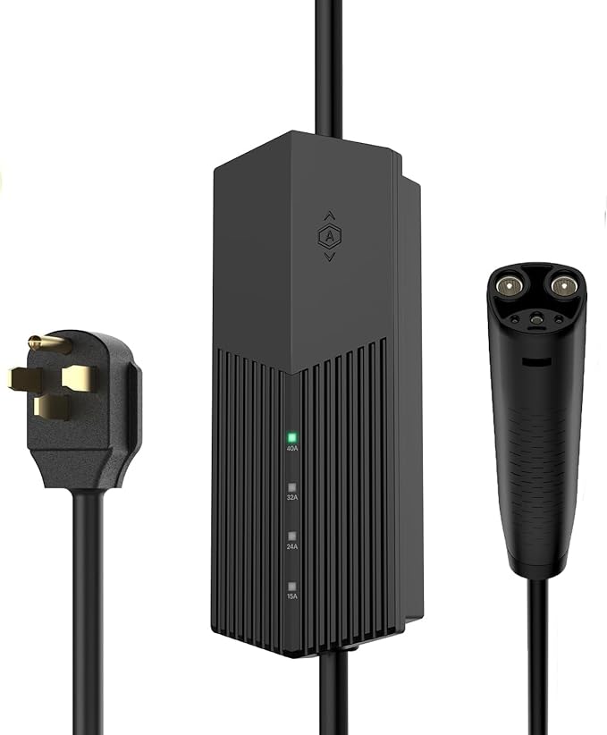 Primecom Tesla (NACS) EV Charger Mobile Connector, 32 Amp, Level 2 Electric Vehicle Charging Station (14-50 Plug, 21 Feet)