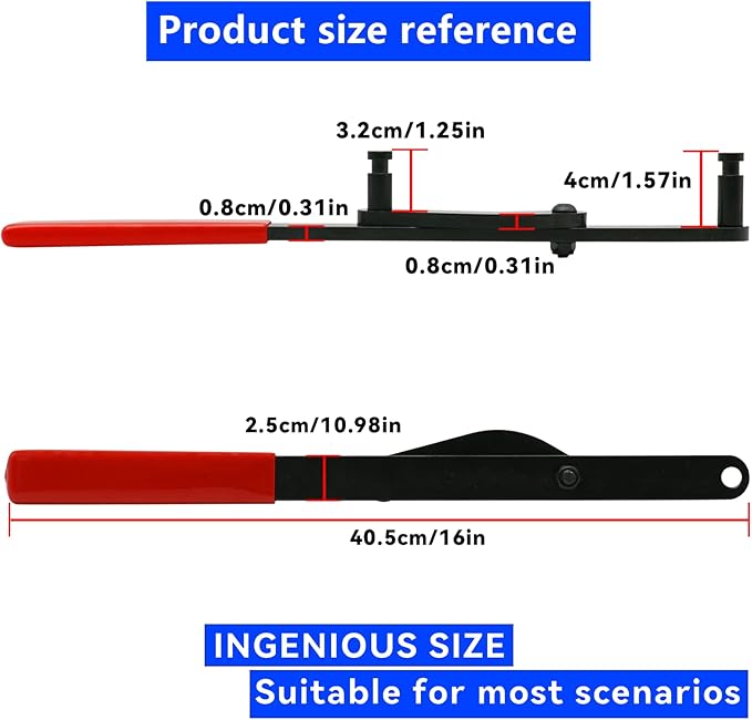 Universal Pulley Holder Camshaft Injection Pump Cam Sprocket Holding Wrench Tool Compatible with Audi, Dodge, Ford, GM, Honda,Mazda,Rover,Toyota,Volvo