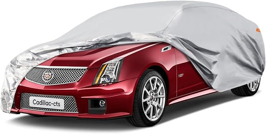 Waterproof Car Cover for Cadillac CTS (2003-2014), 5 Layers Compatible with Cadillac CTS All Weather, Snowproof Windproof Rain Ice Sun UV Protection