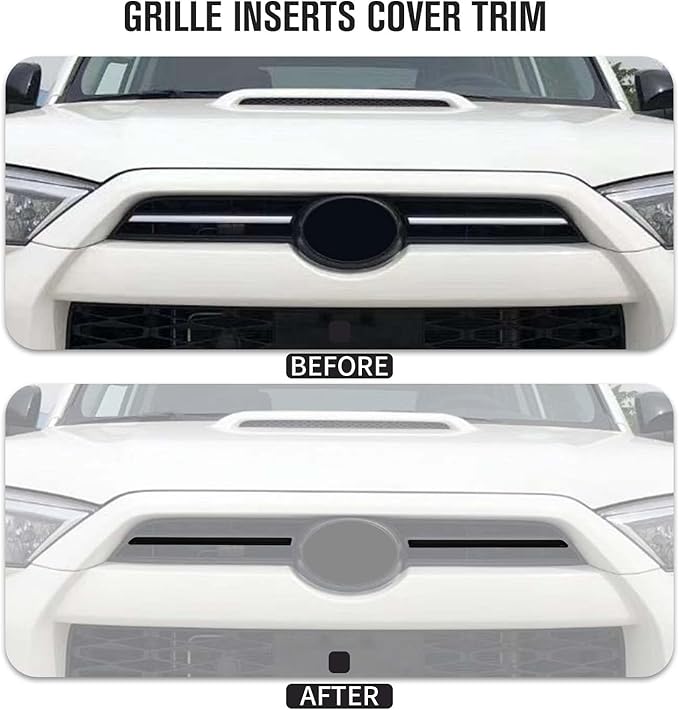 Jimen Compatible with Toyota 4Runner 2020-2022, Front Center Grille Inserts Cover Exterior Trim Accessories (Matte Black)