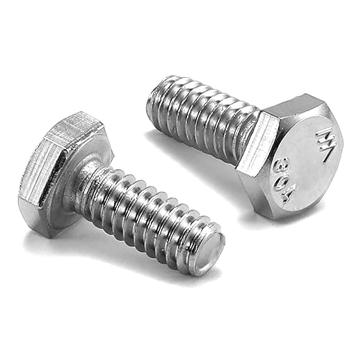 1/4-20 x 5/8" Hex Head Screw Bolt, 10Pcs 18-8 (304) Stainless Steel, Fully Threaded, Plain Finish, by SG TZH