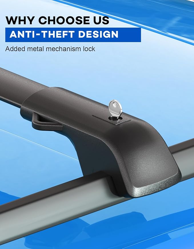 300lb Lockable Roof Rack Cross Bars Compatible with Subaru Crosstrek Wilderness 2024 2025 2026 with Raised Side Rails, Heavy Duty Aluminum Lockable Roof Rails Crossbars Rooftop Luggage