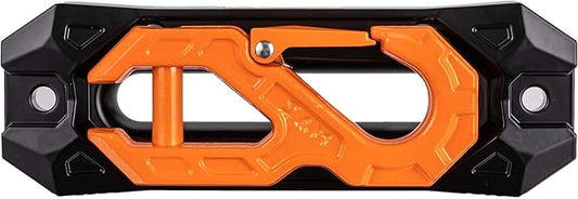 SINOKING Winch Fairlead with Tow Hook, Aluminum Hawse Fairlead with Grade 80 Forged Steel Winch Hook, 45000lb Break Strength Winch Fairlead Hook Set for Off-Road Vehicle Recovery, Black and Orange