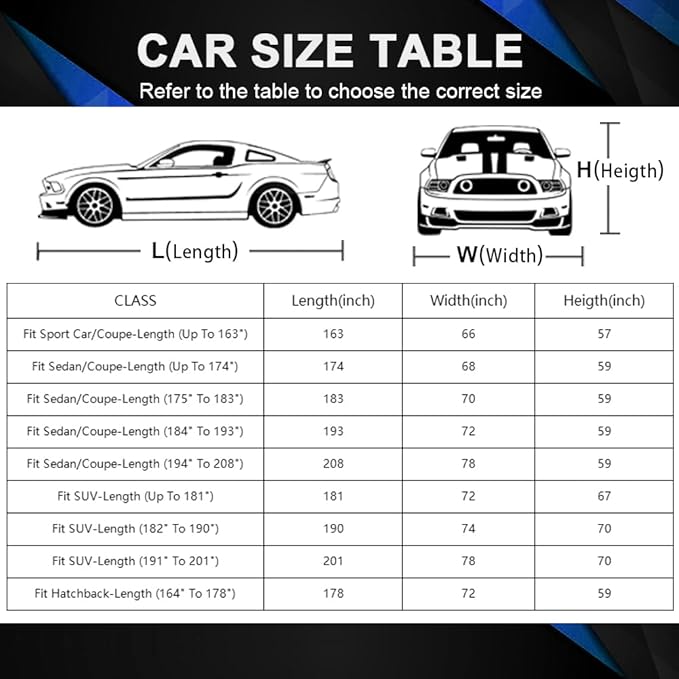 SUV Car Cover Waterproof All Weather for Automobiles, Outdoor Full Car Cover Snowproof Windproof UV Protection, Universal Fit for SUV. (Fit SUV Length 182-190 inch, Silver)