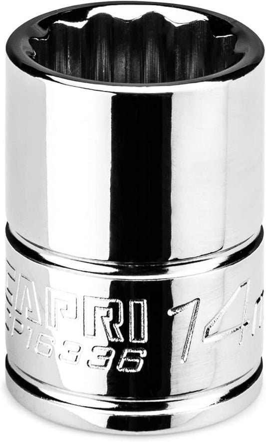 Capri Tools 14 mm Shallow Socket, 3/8 in. Drive, 12-point, Metric