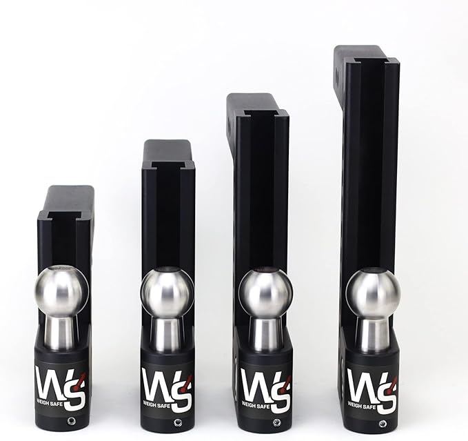 Weigh Safe Aero Hitch - Adjustable Trailer Hitch Ball Mount - 10" Drop Hitch for 2" Receiver - Premium Heavy Duty Steel Trailer Tow Hitch w/Built in Weight Scale for Anti Sway, 12,500 lbs GTW