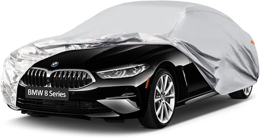 Waterproof Car Cover for BMW 8 Series Gran Coupe (2019-2024), 5 Layers Compatible with BMW 8 Series Gran Coupe All Weather, Snowproof Windproof Rain Ice Sun UV Protection