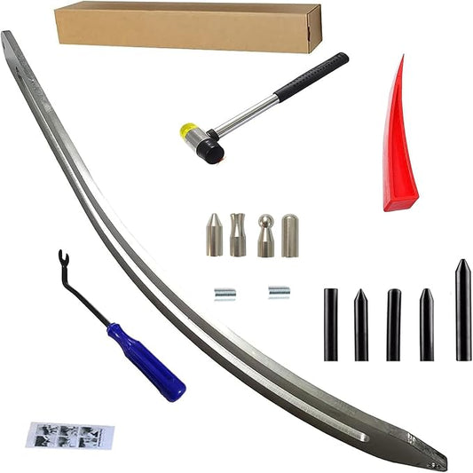 Auto Dent Repair,Car Front Fender Dings Remover,Paintless Bodywork Damage Removal,Big Size Curved Rod, 15 Pack Hook Rods Tools Kit for Car Body Dent Repair