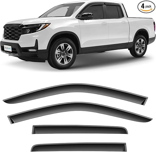 CLIM ART Incredibly Durable Rain Guards for Honda Ridgeline 2017-2026, Original Tape-on Window Deflectors, Vent Deflector, Window Visors, Car Accessories, 4 pcs. - 417356
