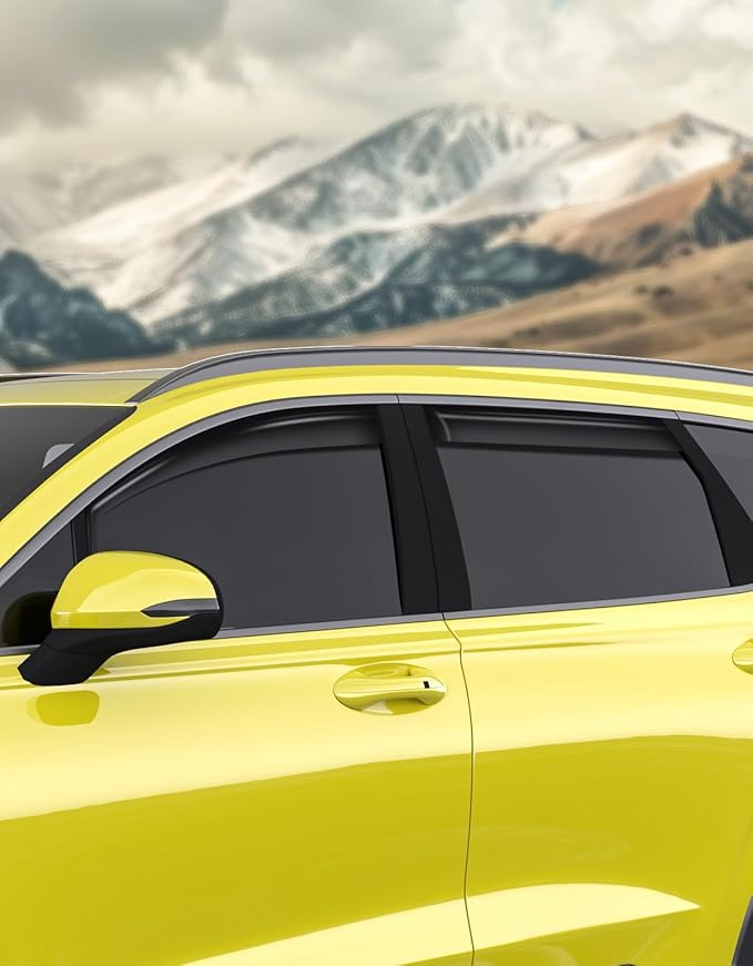 in-Channel Window Rain Guards Intended for Hyundai Santa Fe 5 Seats 2019-2023 (Not for XL 7 Seat) Window Deflectors Vent Visors Vent Shades Exterior Visors Rain Guards Accessories - 4 pcs