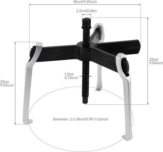ChgImposs 2 Jaw 3 Jaw Gear Puller, Multifunctional Puller for Auto Car Repair Hand Tools, Forge and Stamp Bearing Puller (12 Inch)