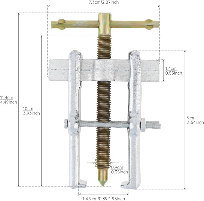 ChgImposs 3 Inch Two Jaw Bearing Puller Tool, Adjustable Carbon Steel Gear Pulley & Flywheel Remover Kit for Motorcycle, Car & Machine Use