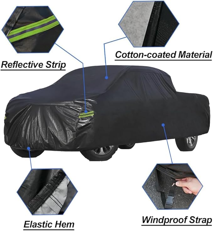 Waterproof Truck Cover Fit Ford Maverick from 2021 to 2025, 7 Layers Heavyduty Full Pickup Cover All Weather,Outdoor Sun UV Rain Dust Protection. (from US Warehouse, Arrive Within 3-7 Days)