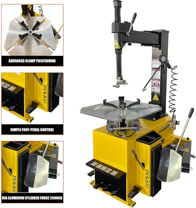 21'' Rim 1.5HP Tire Changer and 10''-24'' Rim Tire Balancer Combo and 3HP Oil-Free Air Compressor for Tire Repair and Wheel Balancing Garage Shop Equipment w/ 1 Year Full Warranty