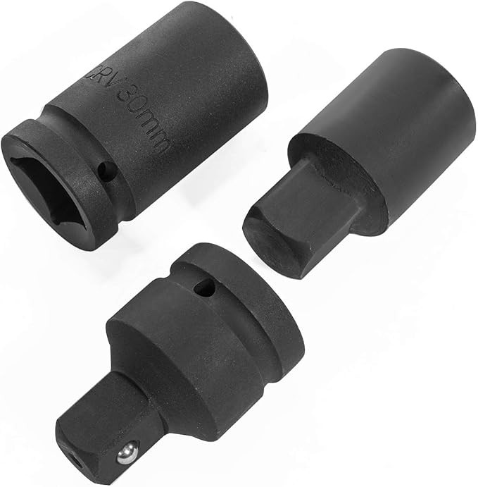 XtremepowerUS 8-Pieces Torque Wrench Labor Saving Lug Nut Wrench Torque Multiplier Cr-v Socket (24mm to 38mm) for Semi Truck & RVs w/Case