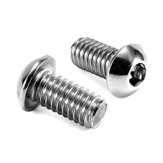 1/4-20 x 5/8" Button Head Socket Cap Bolts Screws, 20Pcs 304 Stainless Steel 18-8, Allen Hex Drive, Bright Finish by SG TZH(with Hex Spanner)