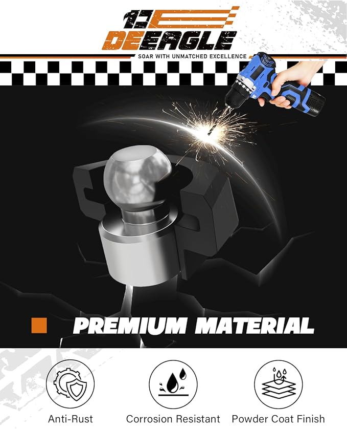 DEEAGLE Heavy Duty Trailer Coupler Lock, RV Trailer Locks Fits 2” Couplers, Anti-Theft Ball Hitch Lock, Black