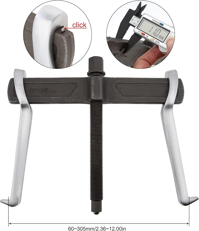 ChgImposs 2-Jaw Gear Puller, Adjustable CR-V Bearing Puller Gears, Removal Tool for External Internal Pulling, Puller Tool Separate Lifting Device (10 INCH)