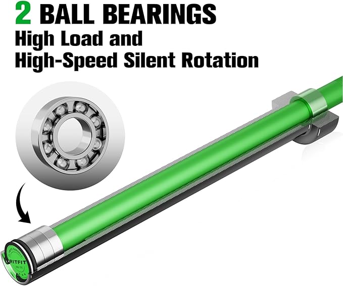 RITFIT 7FT Olympic Barbell for Strength and Weightlifting Training - 2 Inch Olympic Bar for Squat, Deadlift, Bench Press, Curl, Overhead Press - 500lbs/1000lbs/1500lbs Capacity