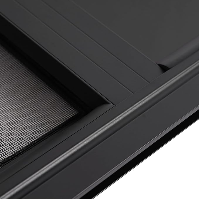 2 Pack 12" W x 24" H RV Window Vertical Sliding, DOT Certified - Shatterproof Tempered Tinted Glass, with Net Screen and Trim Ring, Teardrop Replacement Trailer Camper Window