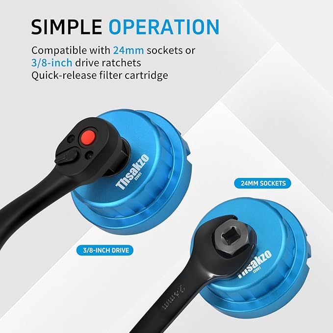 Heavy Duty Oil Filter Wrench 64mm 14 Flute/4 Slots Compatible with Toyota, Lexus, and Scion Vehicles Equipped with 2.5L to 5.7L engines Precision CNC Machined Aluminum Oil Filter Removal Tool