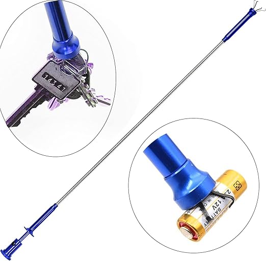 Claw Pickup Tool Flexible with Magnet,24", Magnetic Pickup Tool, 4-Claw,Grabber for Kids，Also The Surprise Gifts for Father, Boyfriend on Birthdays, Valentine's Day, Father's Day,Christmas (Blue)