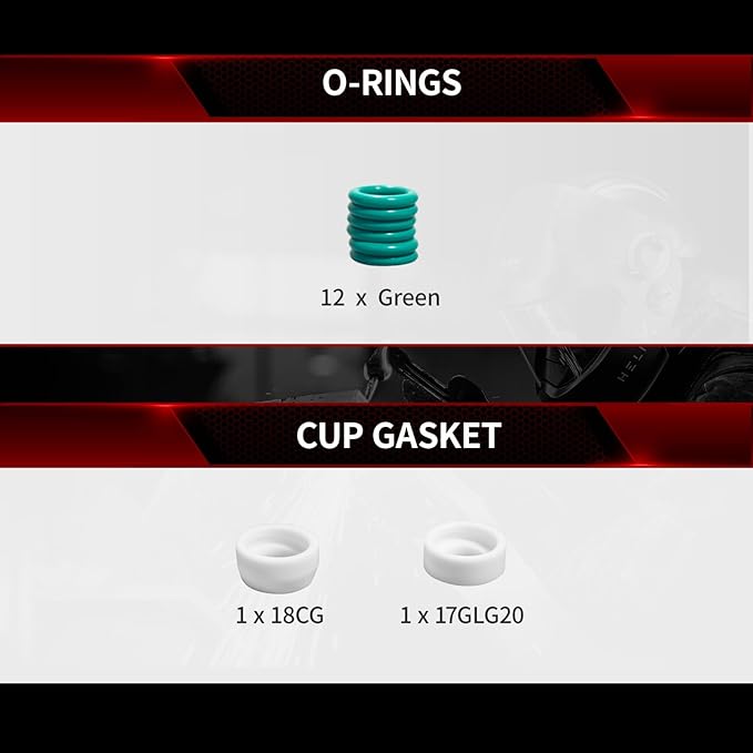 American Standard 49 PCS TIG Welding Accessories Kit, TIG Welding Torch Stubby Gas Lens #10 Pyrex Glass Cup Kit For WP-17/18/26