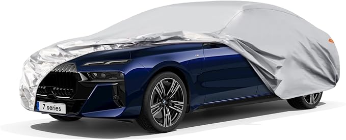 Waterproof Car Cover for BMW 7 Series (1977-2022), 5 Layers Compatible with BMW 7 Series All Weather, Snowproof Windproof Rain Ice Sun UV Protection