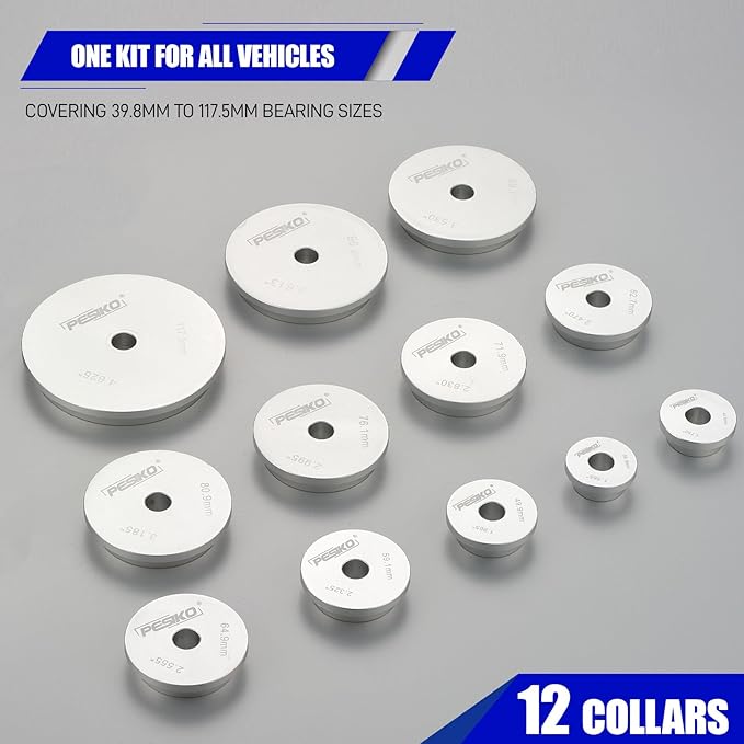 Bearing Race and Seal Driver Kit 13pc - Universal Wheel Bearing Installer Tool for 1-9/16" to 4-5/8" Bearings