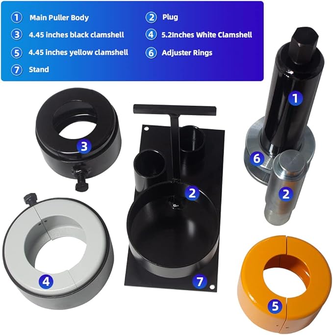 Bestool Carrier & Pinion Bearing Puller for BW78, Dana 30, 40, 44, 60, 70, 80, GM 14, and Ford 8.8'', 9.75'', 10.25" Bearings, Clamshell Carrier Bearing Puller
