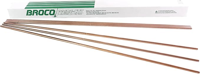 Broco Industrial Prime Cut Exothermic Cutting Rods - For Exothermic Cutting Torch Kit, Industrial-Grade for Metal Cutting, 3/8" x 36", 25 Rods