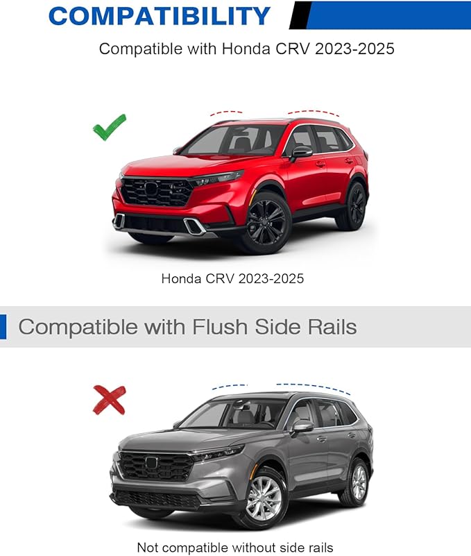 Roof Rack Cross Bars 220lbs Compatible with 2023 2024 2025 2026 Honda CRV CR-V & CRV Sport Hybrid, Heavy Duty Aluminum Crossbar Luggage Racks Roof Rails Rooftop Carrier Cargo Black