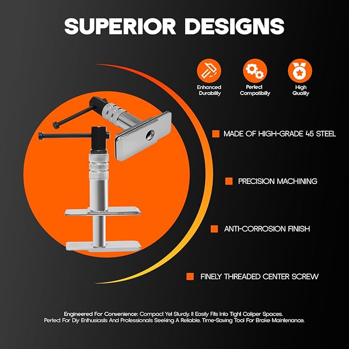 Heavy Duty Motorcycle Brake Caliper Spreader Tool – Piston Compression Tool for Most Motorcycle & Vehicle Brake Discs – Compatible with Hydraulic Disc Brake Systems