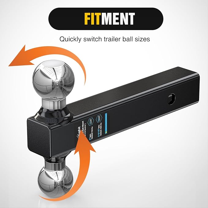 Nilight Trailer Hitch Ball Mount, 2 Inch, 2-5/16 Inch Balls, Fits 2 Inch Square Receiver, 10,000 lbs