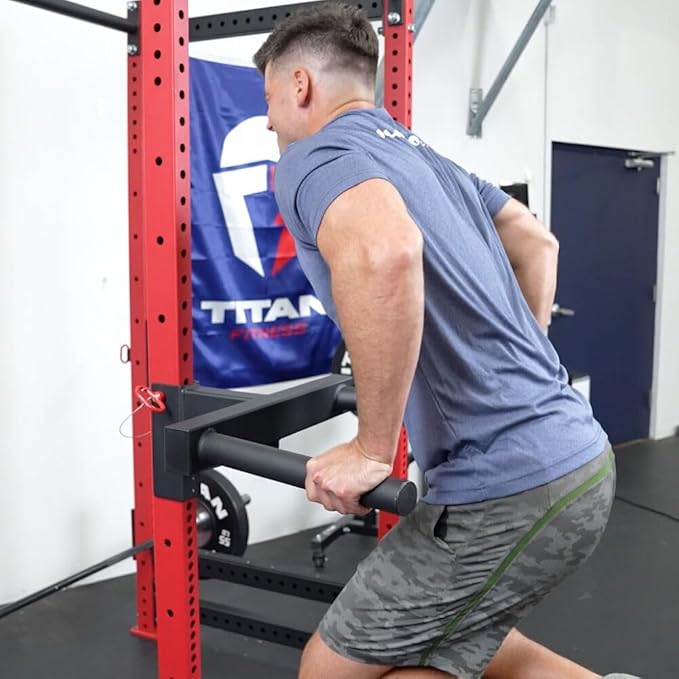 Titan Fitness T-3 Series Y-Dip Bar, Rack Mounted Dip Attachment, 500 LB Capacity, Fits 2 x 3 tubular steel
