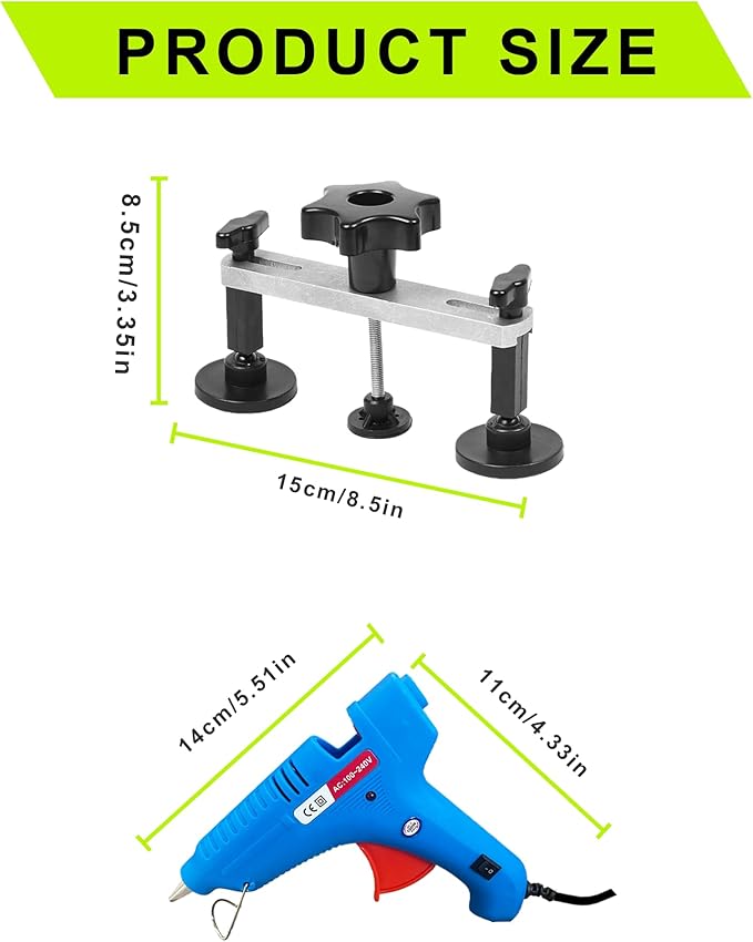 22pcs Car Dent Puller Kit,Paintless Dent Repair Kit for Dent Removal with Bridge Puller,Small Dent Remover Tool for Car Refrigerator Hail Damage Door DIY Repair