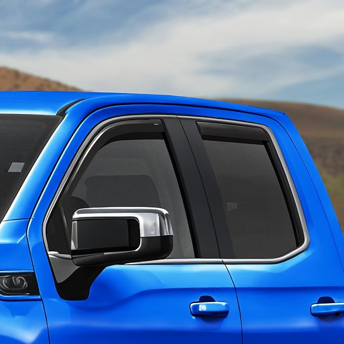 Goodyear Shatterproof in-Channel Window Deflectors for Trucks GMC Sierra 1500 2019-2026 Double Cab, Rain Guards, Window Visors, Vent Deflector Truck Accessories,4pcs- GY003416LPv