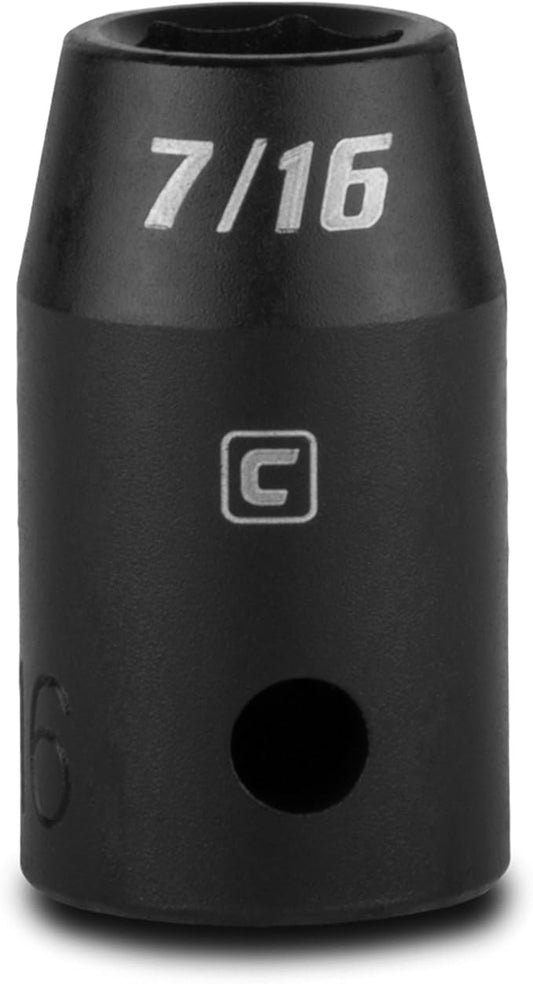 Capri Tools 7/16-Inch Shallow Impact Socket, 1/2-Inch Drive, 6-Point, SAE