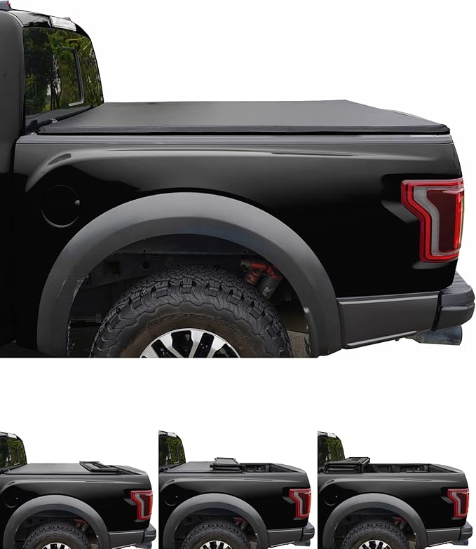 Kikito Professional Soft Quad-Fold Truck Bed Tonneau Cover for 2004-2014 F150 & 2006-2014 Mark LT 6.5ft78.8IN Bed