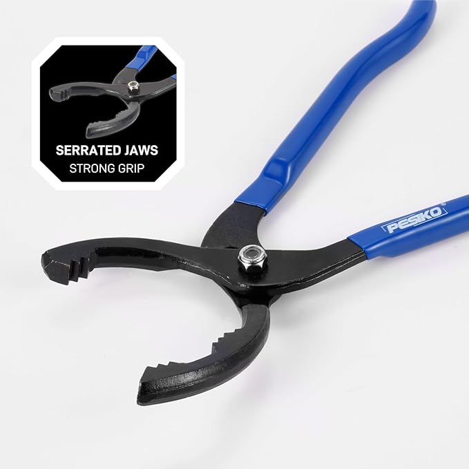 12" Adjustment Oil Filter Pliers, 60mm to 102mm Universal Oil Filter Removal Tool for Easily Remove Engine Oil Filter
