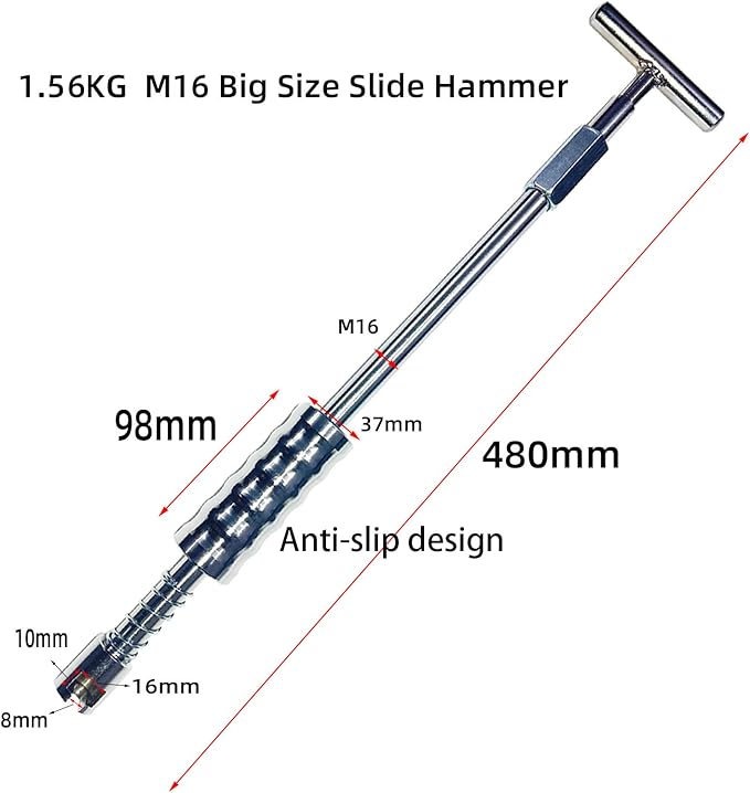 M16 Big Size Slide Puller,190 PCS Paintless Dent Removal tools Kit,Auto Body Hail Removal Tool, Bodywork Dings Dent Puller Remover kit,A Complete Car Dent Repair Tools Set for Professional Auto Repair