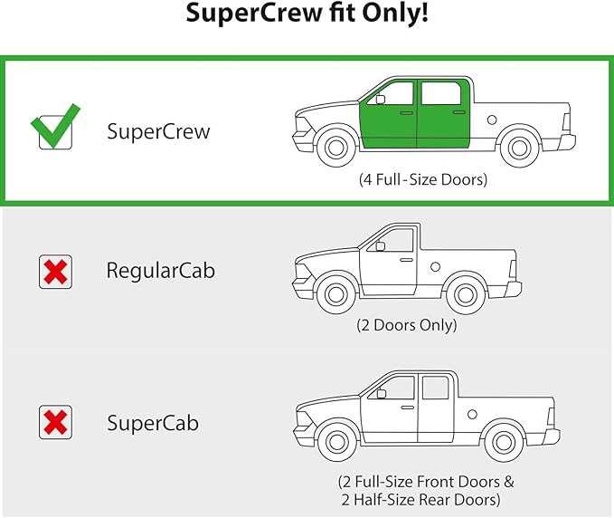 CLIM ART in-Channel Incredibly Durable Rain Guards for Ford F150 2015-2020 SuperCrew, Original Window Deflectors, Vent Deflector, Vent Window Visors, Dark Smoke Truck Accessories, 4 pcs- 615010LP