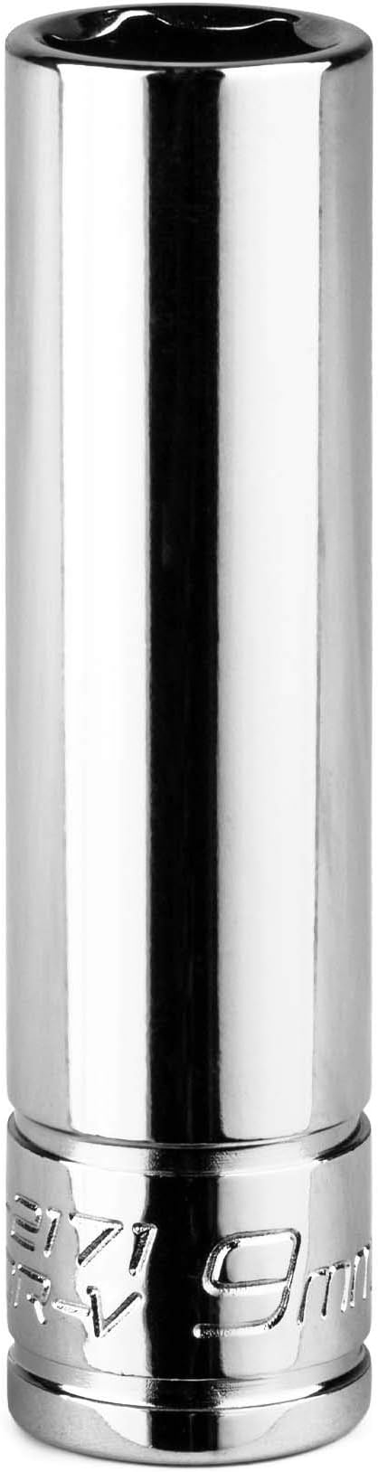 Capri Tools 1/4 in. Drive 9 mm 6-Point Metric Deep Socket, steel (1-2171)