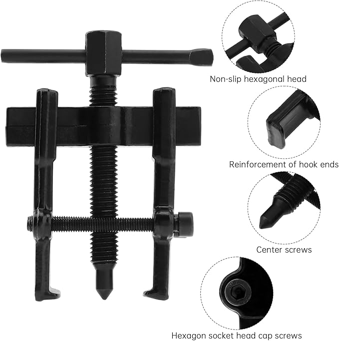 ChgImposs 2 Inch 2-Jaw Gear Puller, Adjustable CR-V Steel Bearing & Gear Separator Tool for Removing Bearings, Pulleys, Flywheels, Auto Mechanic Repair Tool