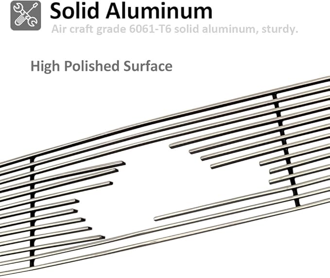 Chrome Main Upper Lower Bumper Grille Fits 2010-2012 Ford Mustang V6 Bolt Style Aluminum Grill Insert for Mustang V6 2010 2011 2012 (Main Upper)