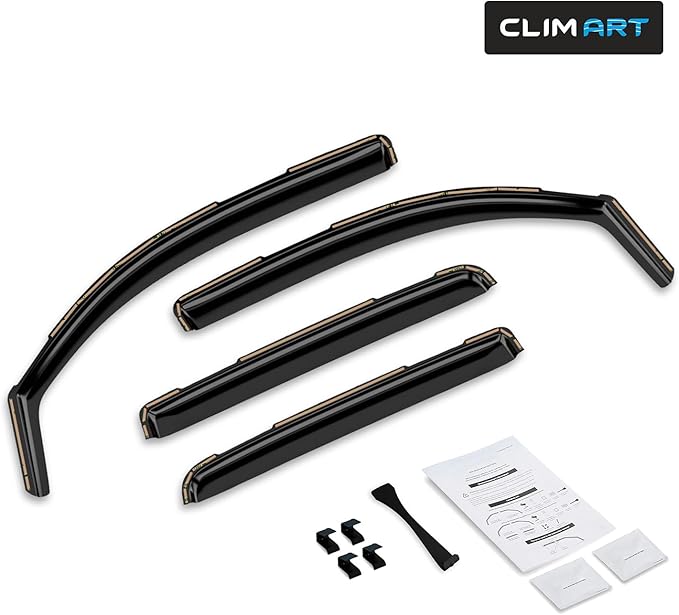 CLIM ART in-Channel Incredibly Durable Rain Guards for Chevrolet (Chevy) Silverado/GMC Sierra 2014-2018 Crew Cab, Truck Accessories, Vent Window Visors, Original Window Deflectors, 4pcs - 614224