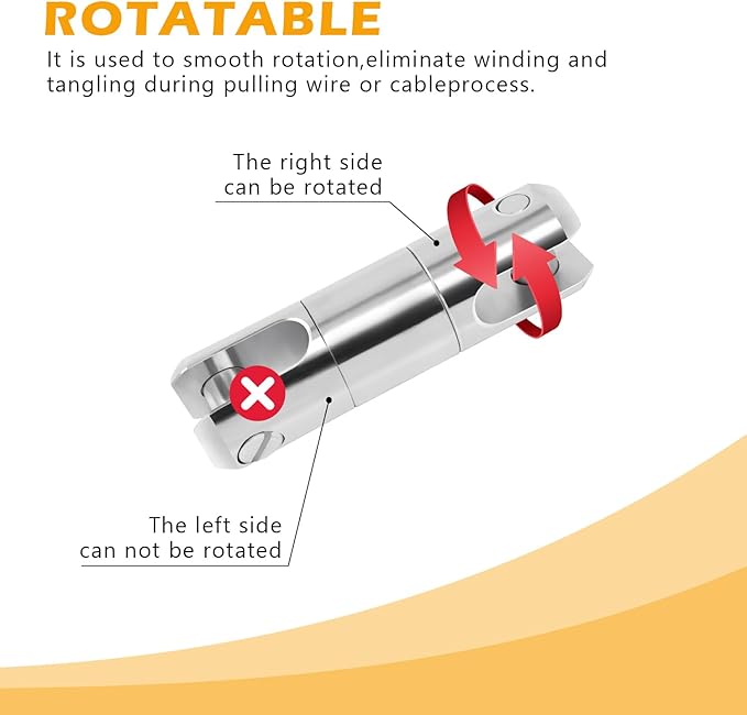 1 Ton Cable Pulling Swivel for Electricity Construction, Wire Bearing Breakaway Swivel - 1 Pack