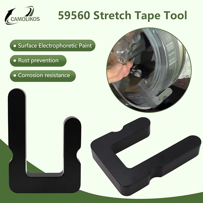 2-Sided 59560 Stretch Belt Tool Compatible with GM for Lisle 5.3, 6.2 6.6L Gas Engines (Black-2PC)
