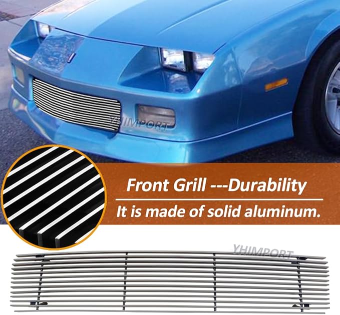 Lower Bumper Grill Insert Fits 1988 89 90 91 92 Chevy Camaro Front Grille Aluminum Chrome