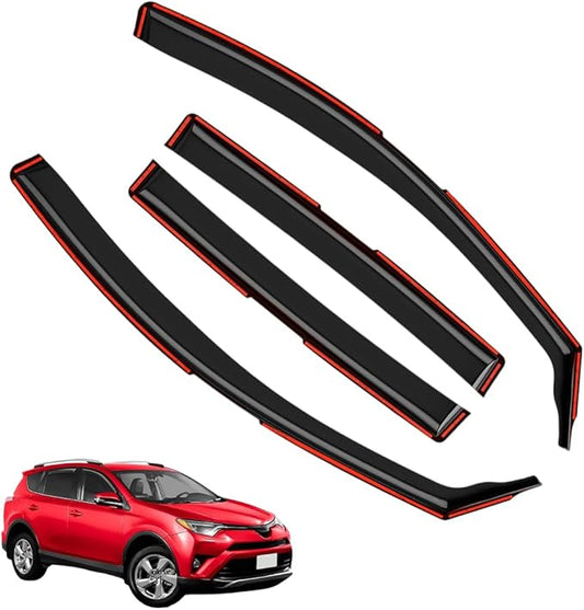 in-Channel Window Visors Rain Guards FIT Toyota RAV4 2020-2025 (2020-2025) – 4-Piece in-Channel Dark-Smoke Polycarbonate Vent Deflectors